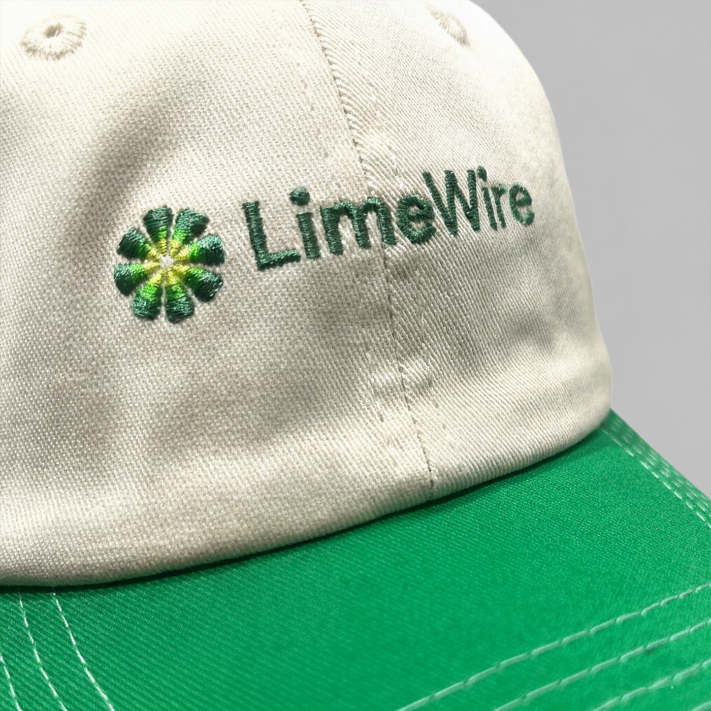 Cream & Green LimeWire Dad Cap