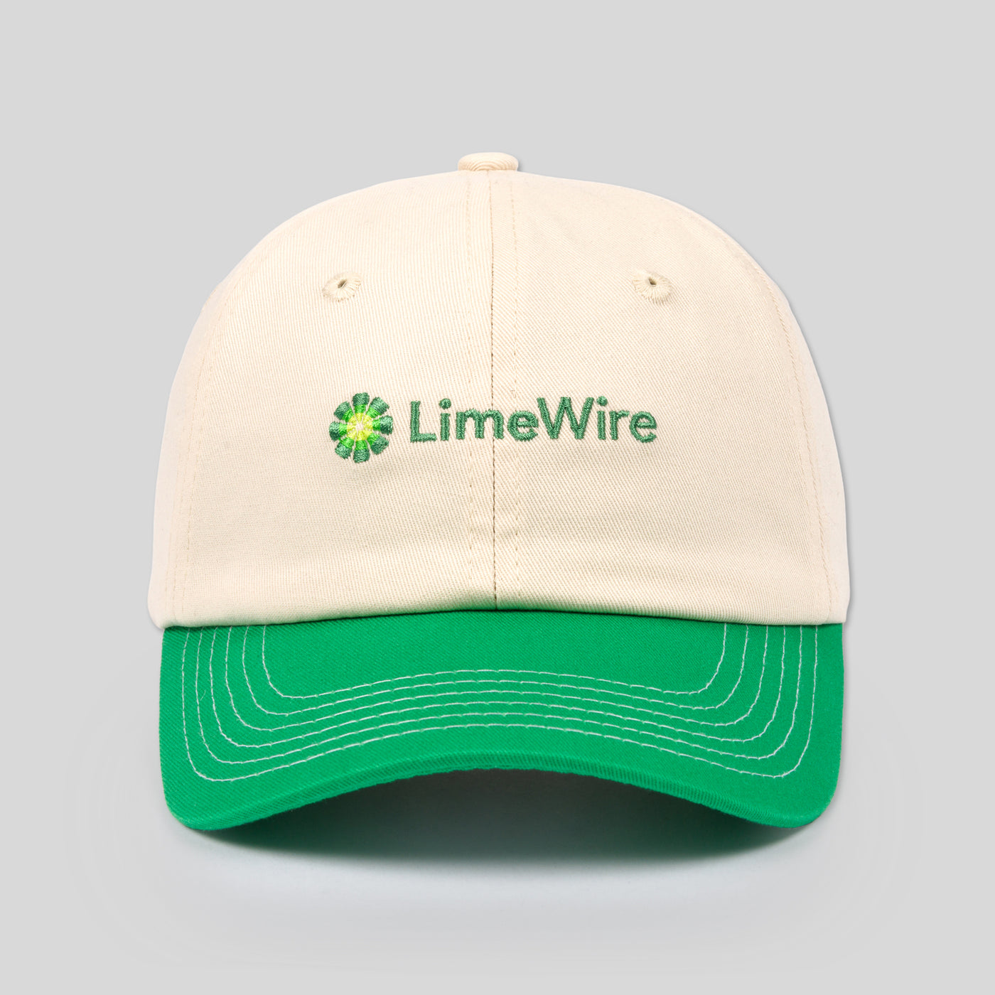 Cream & Green LimeWire Dad Cap